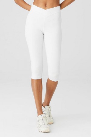 Calças Capri Alo Yoga Airbrush V-Cut Define Feminino Branco | 1084-XHOSG