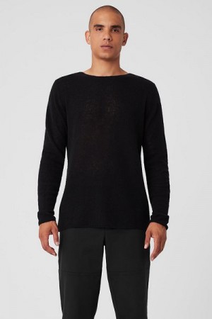 Camiseta Alo Yoga Cashmere Reform Long Sleeve Masculino Pretas | 3210-VRUPE