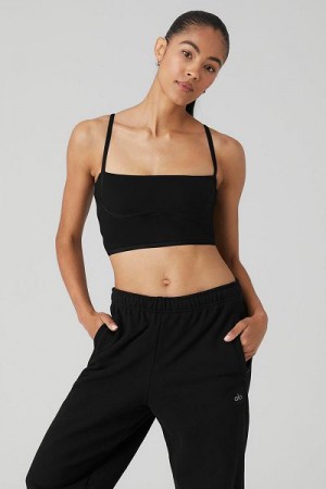 Camisetas Regata Alo Yoga Airbrush Streamlined Bra Feminino Pretas | 6258-YBCKX