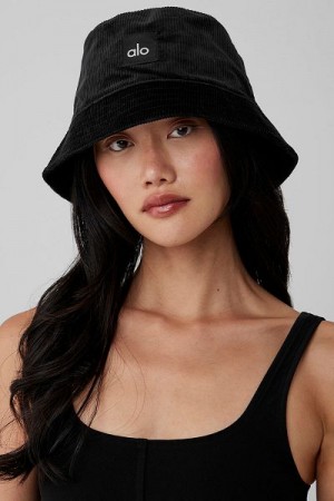 Chapéu De Balde Alo Yoga Corduroy Neighborhood Accessories Pretas | 4325-IDMZL