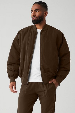Jaqueta Bomber Alo Yoga Faux Fur Urbanite Masculino Marrom | 0495-JCVSG