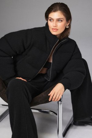 Jaqueta Puffer Alo Yoga Cashmere Ma Cherie Feminino Pretas | 8052-ZBLHP