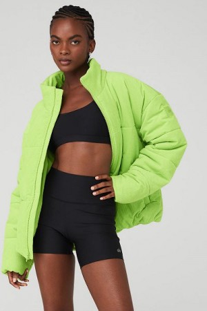 Jaqueta Puffer Alo Yoga Corduroy Stage Feminino Verdes | 8134-QMBGZ