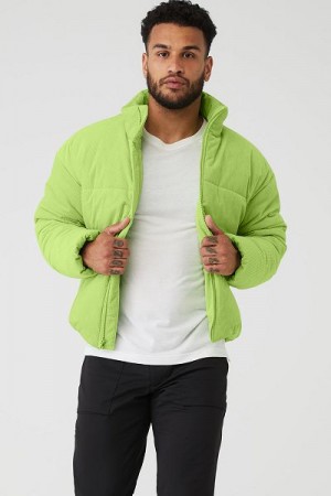 Jaqueta Puffer Alo Yoga Corduroy Stage Masculino Verdes | 2437-SCUXV