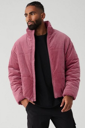Jaqueta Puffer Alo Yoga Corduroy Stage Masculino Bordeaux | 1465-ISFRG