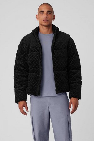 Jaqueta Puffer Alo Yoga Debossed Corduroy Stage Masculino Pretas | 1749-QMHSP