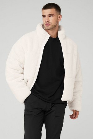 Jaqueta Puffer Alo Yoga Sherpa Stage Masculino Branco | 5684-SXLNO