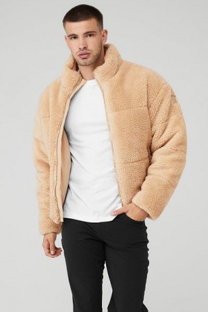 Jaqueta Puffer Alo Yoga Sherpa Stage Masculino Marrom | 0436-EMXTY