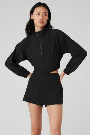 Jaquetas Alo Yoga Clubhouse Feminino Pretas | 9703-LBSWZ