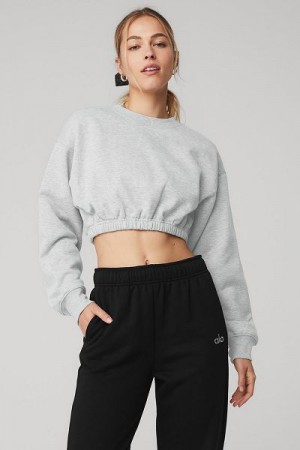 Pullovers Alo Yoga Devotion Crew Neck Feminino Cinzentas | 6418-WGLYO