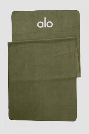 Toalha Alo Yoga Grounded No-Slip Accessories Verdes | 4219-YJISK